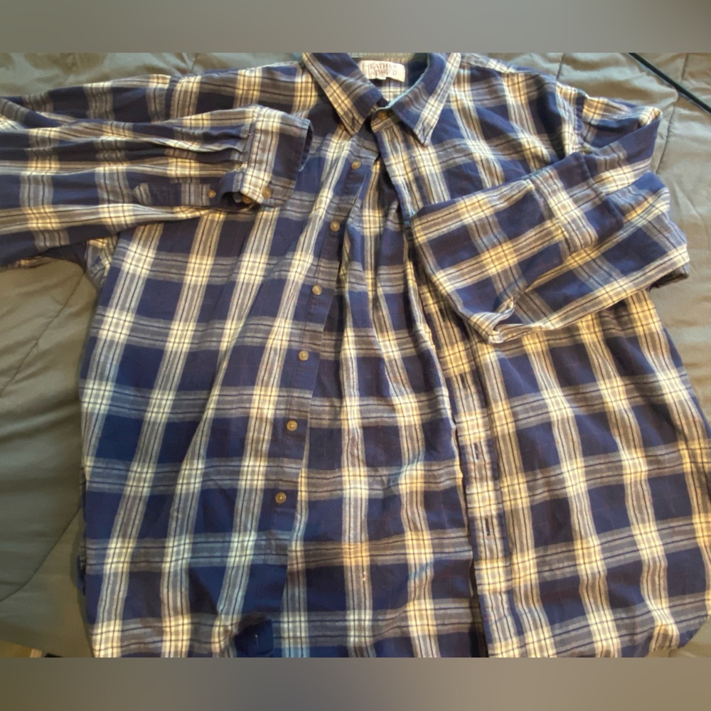 Men's Blue Plaid Shirt